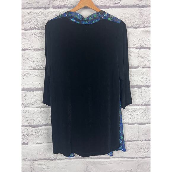 Catherines Womens 0X Artsy Boho Career Eclectic Sheer Paisley Duster Cardigan - Picture 4 of 11